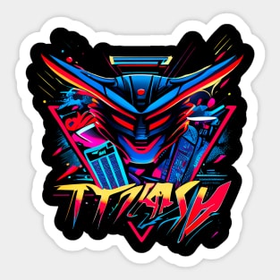 Retro Mecha Synthwave Sticker